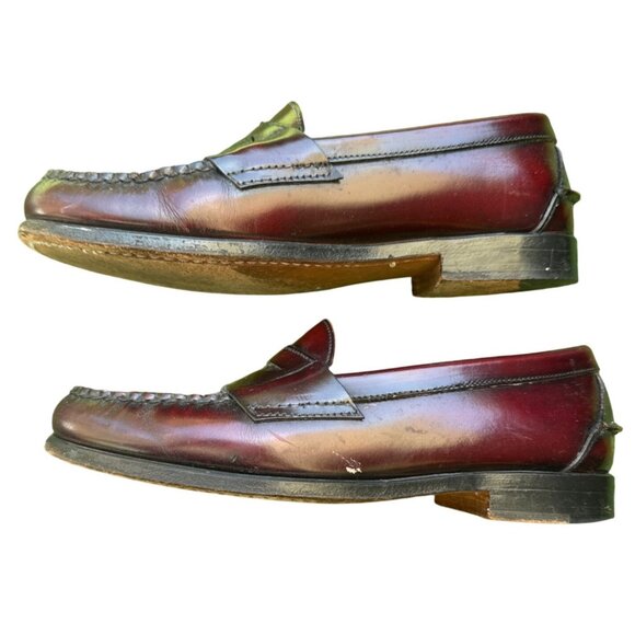 Cole Haan Mens Leather Penny Loafers Burgundy Slip-On Dress Shoes Size 11 D - Picture 2 of 6